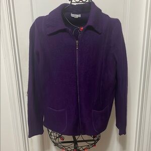 🆓🆓🆓FREE W/PURCHASE🆓🆓🆓Croft & Barrow Purple Wool Zip Cardigan—XL